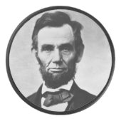 Abraham Lincoln, het zestiende President van Ameri Hockey Puck (Voorkant)