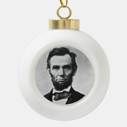 Abraham Lincoln, het zestiende President van Ameri Keramische Bal Ornament (Voorkant)