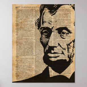 Abraham Lincoln Historische  dictionary Art Poster