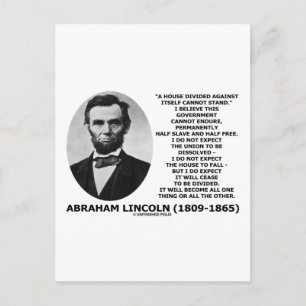 Abraham Lincoln House verdeeld Kan prijsopgave nie Briefkaart