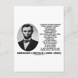Abraham Lincoln House verdeeld Kan prijsopgave nie Briefkaart