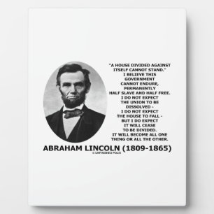 Abraham Lincoln House verdeeld Kan prijsopgave nie Fotoplaat