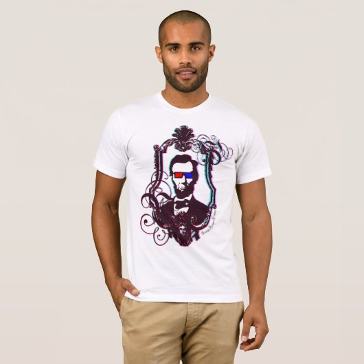 Abraham Lincoln in 3D-bril T-shirt (Voorkant volledig)