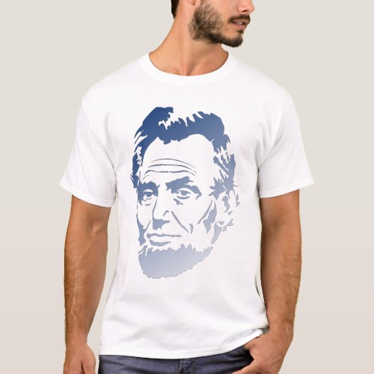 Abraham Lincoln in blauw en wit - Overhemd T-shirt (Voorkant)