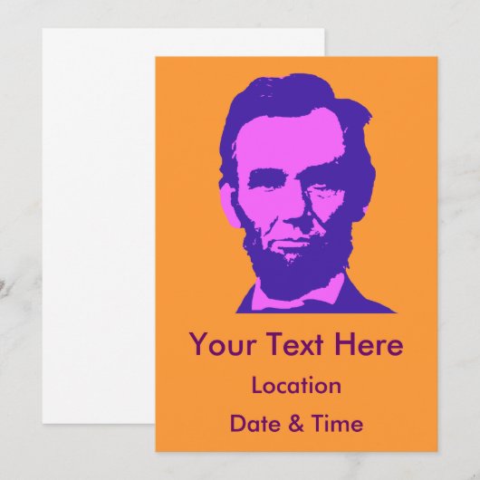 Abraham Lincoln in de Pop Art Pink & Paars Kaart (Voorkant / Achterkant)