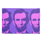 Abraham Lincoln in de Pop Art Pink & Paars Kussensloop (Achterkant)