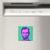 Abraham Lincoln in de Pop Art Pink & Paars Magneet (Insitu (Vaatwasser))