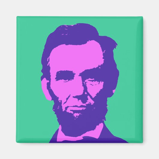 Abraham Lincoln in de Pop Art Pink & Paars Magneet (Voorkant)