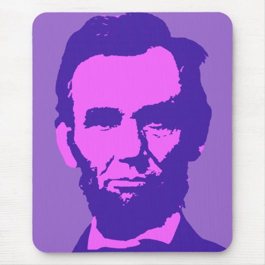 Abraham Lincoln in de Pop Art Pink & Paars Muismat (Voorkant)