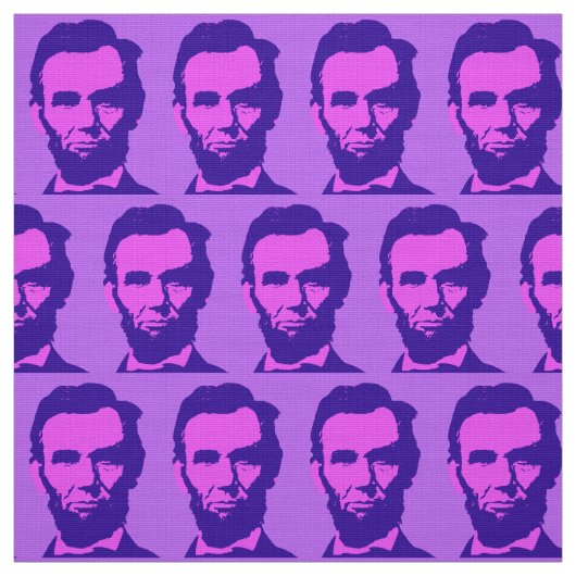 Abraham Lincoln in de Pop Art Pink & Paars Stof (Swatch)