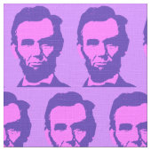 Abraham Lincoln in de Pop Art Pink & Paars Stof (Close Up)