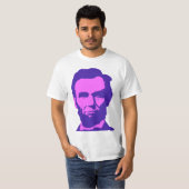 Abraham Lincoln in de Pop Art Pink & Paars T-shirt (Voorkant volledig)
