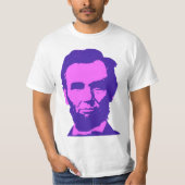 Abraham Lincoln in de Pop Art Pink & Paars T-shirt (Voorkant)