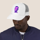 Abraham Lincoln in de Pop Art Pink & Paars Trucker Pet (In situ)