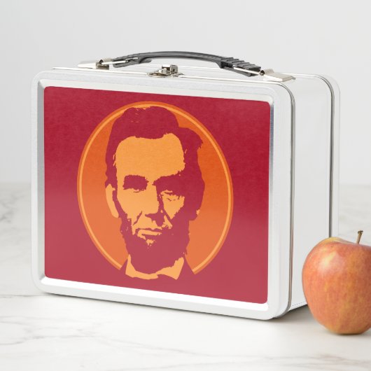 Abraham Lincoln in de Pop Kunst Oranje en rood (In situ)