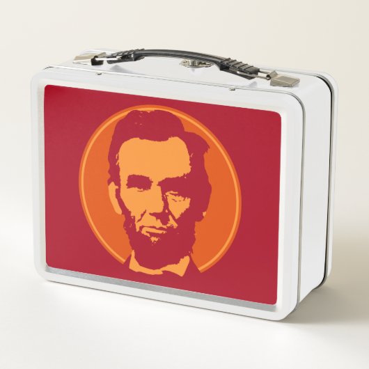 Abraham Lincoln in de Pop Kunst Oranje en rood (Achterkant)