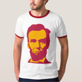 Abraham Lincoln in de Pop Kunst Oranje en rood T-shirt