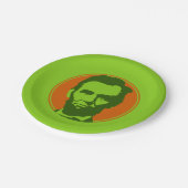 Abraham Lincoln in Pop Art Oranje & Green Papieren Bordje (Gekanteld)