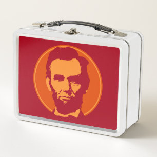 Abraham Lincoln in Pop Art Oranje & Rood