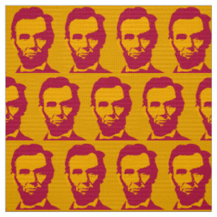 Abraham Lincoln in Pop Art Oranje & Rood Stof