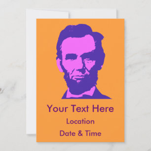 Abraham Lincoln in Pop Art Roze & Paars Kaart