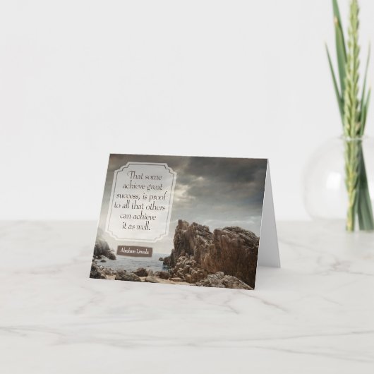Abraham Lincoln Inspirerend citaat "Succes" Bedankkaart (Voorkant)