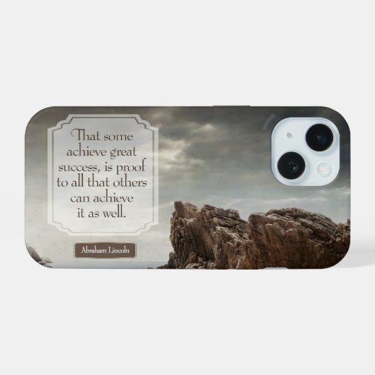Abraham Lincoln Inspirerend citaat "Succes" iPhone 15 Case (Achterkant horizontaal)