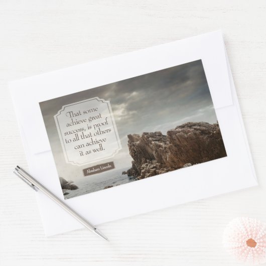 Abraham Lincoln Inspirerend citaat "Succes" Rechthoekige Sticker (Envelop)