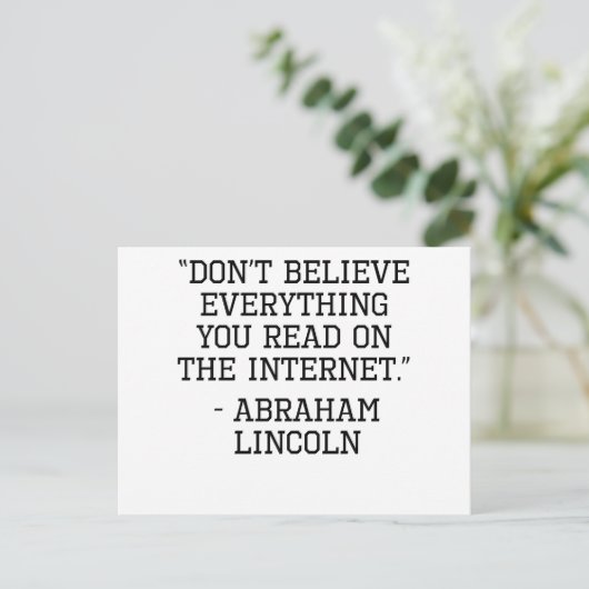 Abraham Lincoln Internet Quote Briefkaart (Staand voorkant)