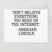 Abraham Lincoln Internet Quote Briefkaart (Voorkant)