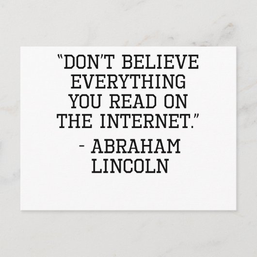 Abraham Lincoln Internet Quote Briefkaart (Voorkant)