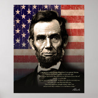 Abraham Lincoln - "Je bent er zeker van dat je wee Poster
