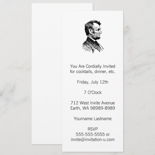 Abraham Lincoln Kaart (Voorkant / Achterkant)