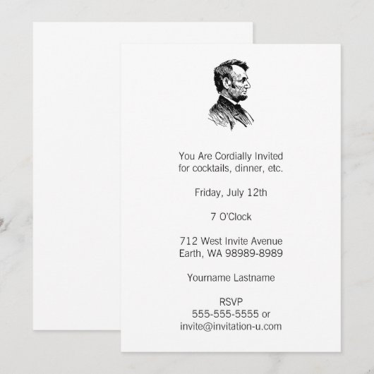 Abraham Lincoln Kaart (Voorkant / Achterkant)