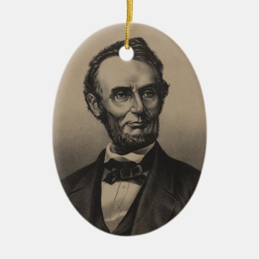 Abraham Lincoln Keramisch Ornament (Voorkant)