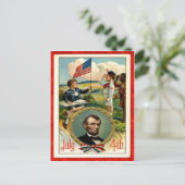 Abraham Lincoln Kinderen Vintage 4 juli Briefkaart (Staand voorkant)