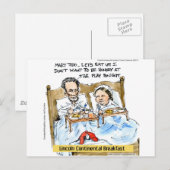 Abraham Lincoln & Mary Todd Breakfast in bed Briefkaart (Voorkant / Achterkant)