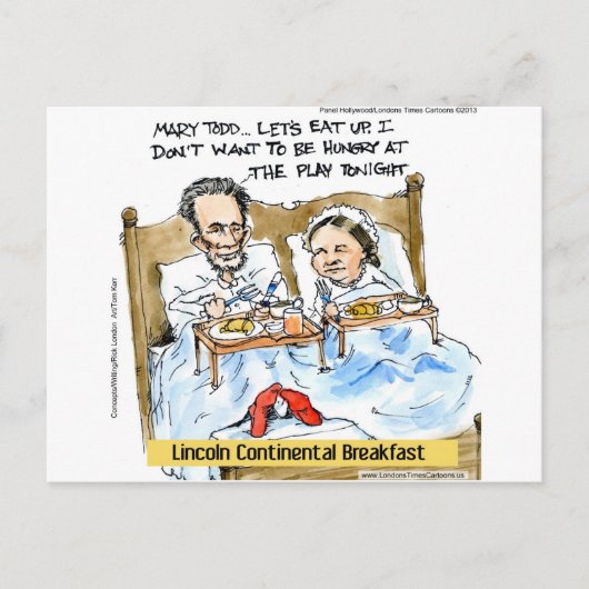 Abraham Lincoln & Mary Todd Breakfast in bed Briefkaart (Voorkant)