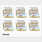 Abraham Lincoln & Mary Todd Breakfast in bed Vierkante Sticker (Vel)