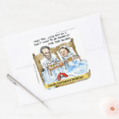 Abraham Lincoln & Mary Todd Breakfast in bed Vierkante Sticker (Envelop)