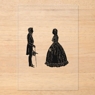 abraham lincoln mary todd lincoln silhouet acryl uitnodigingen