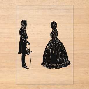 abraham lincoln mary todd lincoln silhouet acryl uitnodigingen