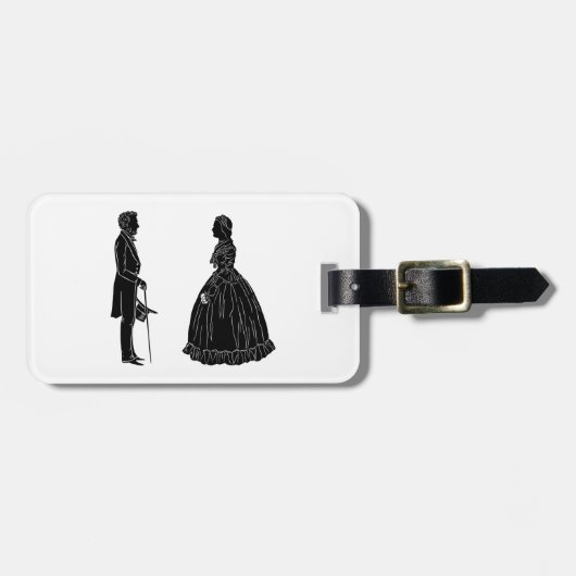 abraham lincoln mary todd lincoln silhouet bagagelabel (Voorkant horizontaal)