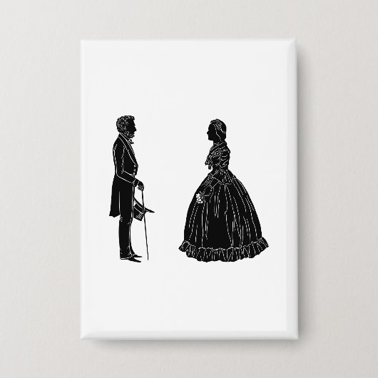 abraham lincoln mary todd lincoln silhouet button (Voorkant)
