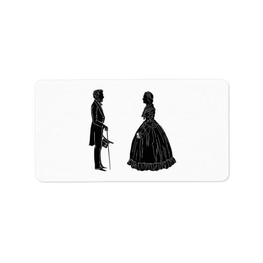 abraham lincoln mary todd lincoln silhouet etiket (Voorkant)