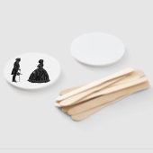 abraham lincoln mary todd lincoln silhouet handwaaier (Niet-gemonteerd)