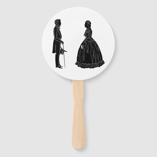 abraham lincoln mary todd lincoln silhouet handwaaier (Voorkant)