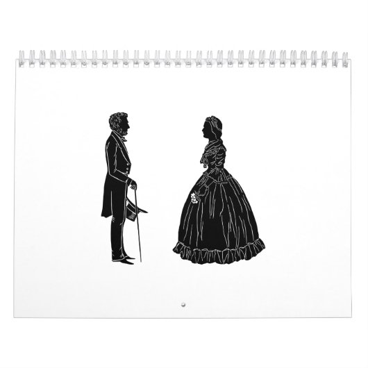 abraham lincoln mary todd lincoln silhouet kalender (Hoes)