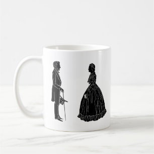 abraham lincoln mary todd lincoln silhouet koffiemok