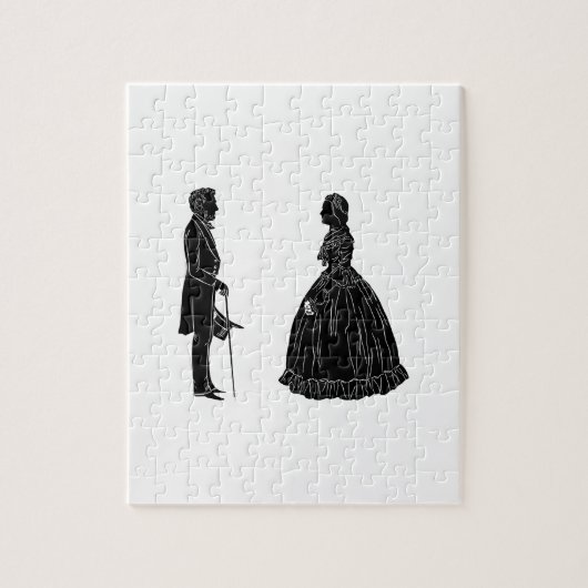 abraham lincoln mary todd lincoln silhouet legpuzzel (Verticaal)